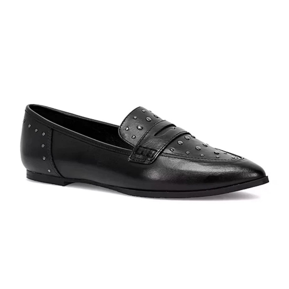 Elegant Black Studded Loafers for Women